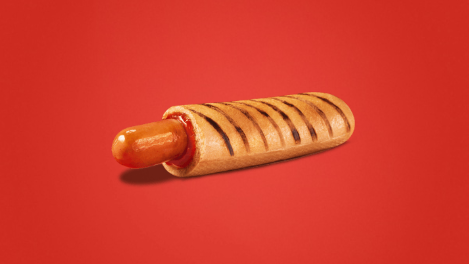 Hotdog met ronde achtergrond