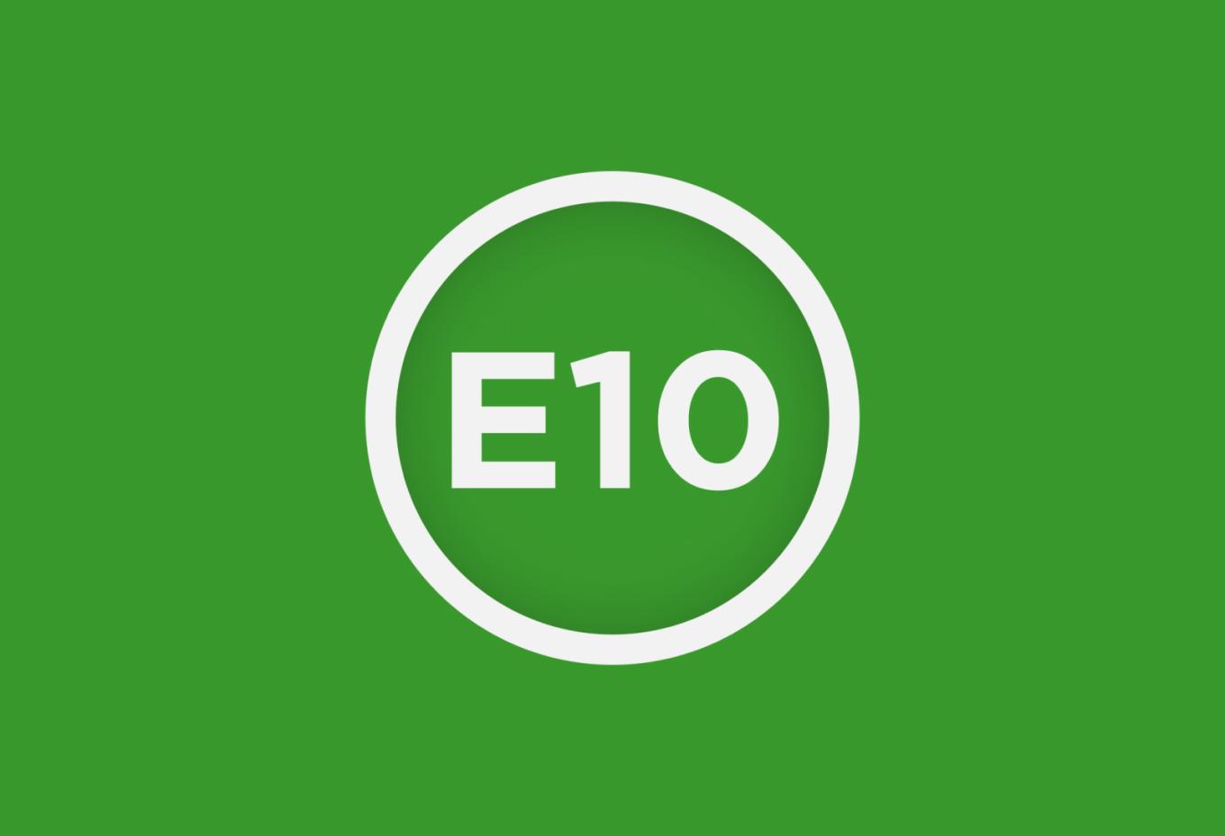 E10 Logo met groene achtergrond