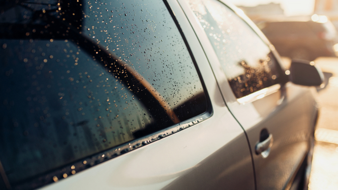 Schone auto nog nat van het schoonmaken